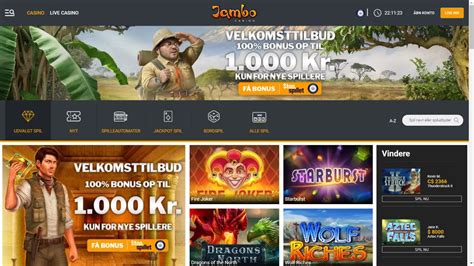 jambo casino velkomstbonus|Jambo Casino anmeldelse + bonuskode: Få bonus op til 1.000 kr.